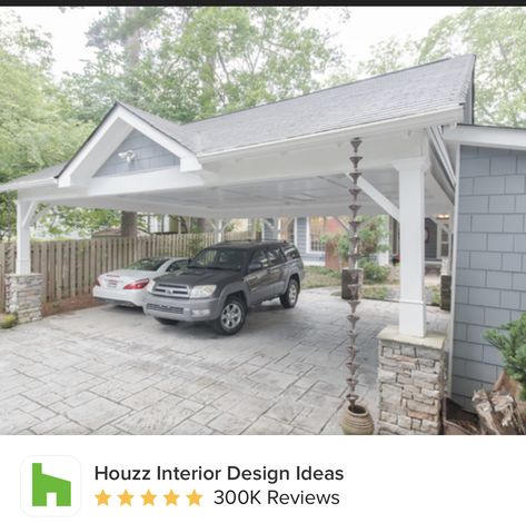 Nice Car Port Ideas, Front House Carport, Add Carport To Garage, Nice Carport Ideas, Add On Carport To House, Covered Carport Ideas, Carport Designs Attached To House, Nice Carport, Attached Carport Ideas