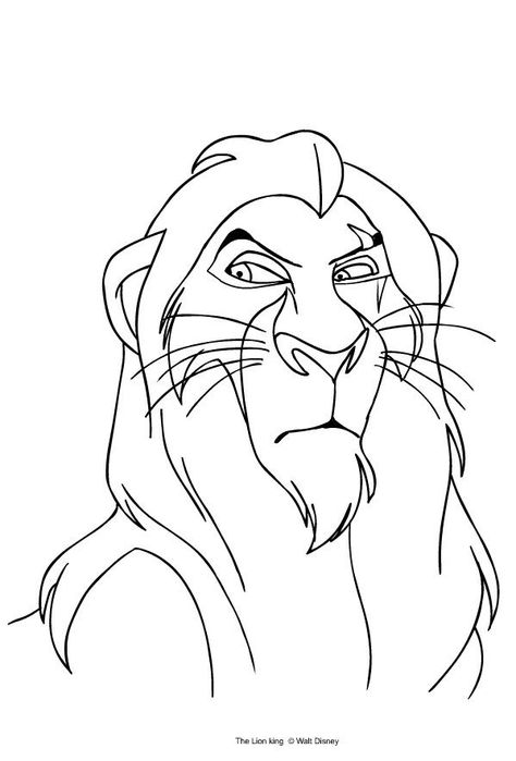 Scar Rey Leon, Lion King Coloring Pages, Disney Coloring Pages Printables, Lion King Images, Scar Lion King, Lion Coloring, Disney Characters Christmas, Super Coloring Pages, Lion King Tattoo