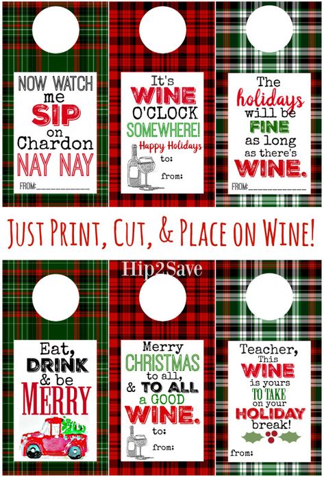 Plaid Wine Labels Free to print on Hip2Save.com Wine Bottle Gift Tags, Wine Gift Tags, Bottle Gift Tags, Christmas Wine Bottle, Wine Christmas Gifts, Wine Bottle Tags, Wine Preserver, Free Printable Gifts, Christmas Wine Bottles