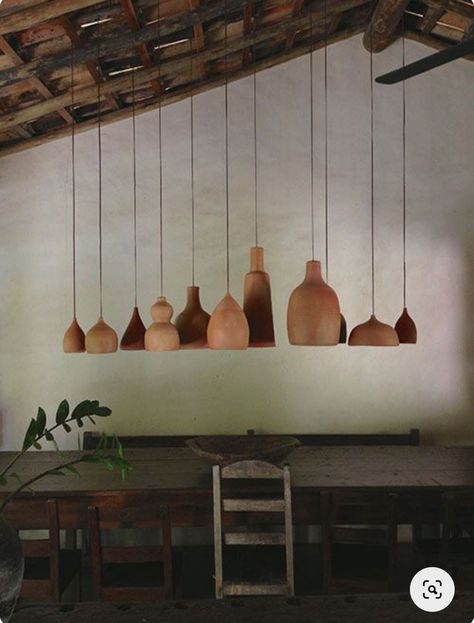 Organic Modern Light Fixture, Terracotta Pendant Light, Interior Boho, Ceramic Pendant Light, Diy Lampe, Deco Luminaire, The Ceiling, Design Living, Home Fashion