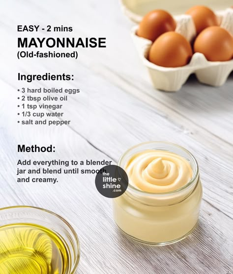 Homemade Mayonnaise Recipe, Homemade Recipe Books, Homemade Sauce Recipes, Mayonnaise Recipe, Catering Ideas Food, Condiment Recipes, Homemade Mayonnaise, Low Sodium Recipes, Homemade Spices