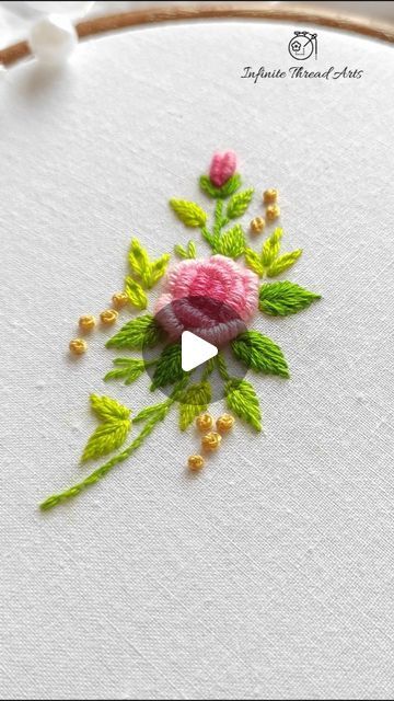 Embroidery Rose Tutorial, Bullion Rose, Rose Stitch, Blue Butterfly Wallpaper, Rose Tutorial, Embroidery Works, Thread Art, Rose Embroidery, Embroidery Hoop Art