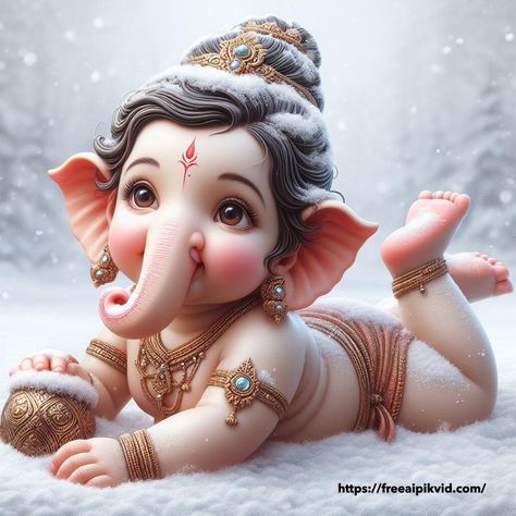 Om Ganesh, Krishna Bhakti, Baby Ganesha, Elephant God, Shri Ganesh, Ganesha Art, Beautiful Rose Flowers, Home Icon, 2nd Baby