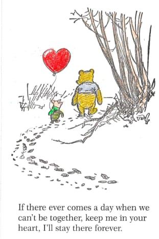 Crayola ® colors: Winnie-the-Pooh = goldenrod; Pooh's shirt = cadet blue; Piglet = peach; Piglet's shirt = green Winnie The Pooh Sayings, Winnie The Pooh And Piglet, Pooh And Piglet, Cant Be Together, Winnie The Pooh Quotes, Cadet Blue, Printable Templates, Friendship Cards, To Color