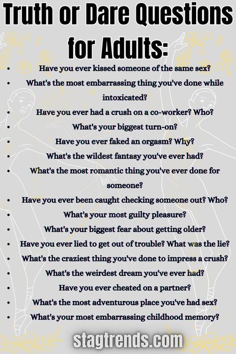 Truth Or Dare Questions For Adults, Adult Truth Or Dare Questions, Fun Relationship Questions, Funny Truth Or Dare, Party Questions, Truth Or Truth Questions, Conversation Starter Questions, Long Love Quotes, Romantic Questions