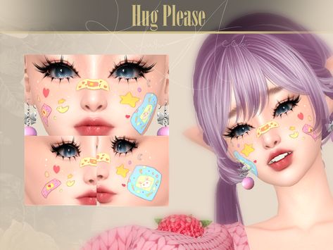 Hug Please Facepaint | KikuruAcchi on Patreon Los Sims 4 Mods, Sims Packs, Sims 4 Anime, Free Sims 4, Sims 4 Cc Makeup, Sims 4 Body Mods, Sims 4 Cc Folder, Sims 4 Gameplay, Sims 4 Mm