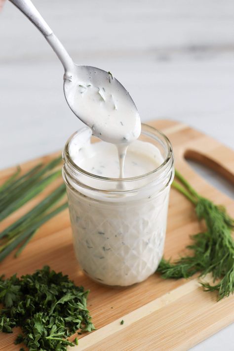 Homemade Ranch Dressing with Fresh Herbs Ranch Seasoning Mix Recipes, Best Ranch Dressing, Easy Homemade Salad Dressing, Ranch Dressing Recipe Homemade, Homemade Ranch Seasoning, Buttermilk Ranch Dressing, Our Best Bites, Buttermilk Ranch, Ranch Dressing Recipe