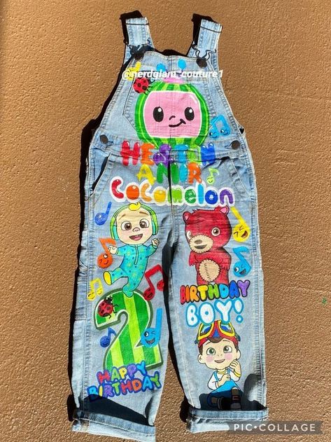 Cocomelon Two Birthday, Cocomelon Outfit For Boys, Cocomelon Room Ideas, Cody Cocomelon Party, Cocomelon Overalls, Coco Melon Birthday Party Boy, Cocomelon 3rd Birthday, Coco Melon Theme Party, Cocomelon 2nd Birthday Party