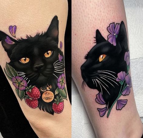 Traditional Cat Tattoo, Tattoo Planning, Tattoo Pet, Tatuaje Cover Up, Cat Portrait Tattoos, Memory Tattoos, Kitty Tattoos, Tattoos 2024, Abstract Tattoos