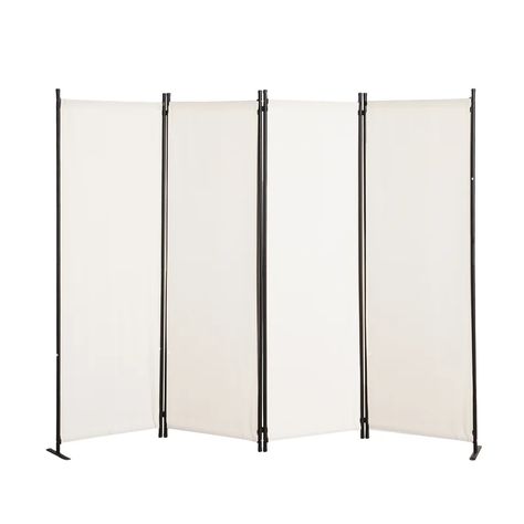 Symple Stuff Auxerre 88'' W x 68'' H 4 - Panel Folding Room Divider | Wayfair Temporary Wall Divider, Partition Room Dividers, Room Divider Folding, Folding Privacy Screen, Room Separator, Office Room Dividers, Folding Room Divider, Wall Divider, Dressing Screen