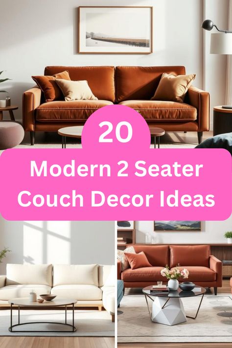 Discover 20 best modern 2 seater couch decor ideas! Elevate your living space with sleek, minimalist designs, bold accent pieces, and a stylish 2 seater couch to create the perfect modern living room. #ModernLivingRoom #2SeaterCouch #CouchDecor #MinimalistDesign #InteriorDesignIdeas Couch Decor Ideas, 2 Seater Couch, One Arm Sofa, Comfy Decor, Compact Sofa, Urban Living Room, Contemporary Loveseat, Couch Ideas, Couch Living Room