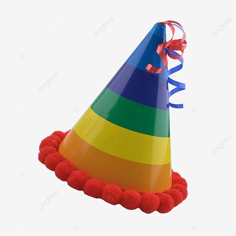 Birthday Hat Png, Rentry Img, Celebrating Birthday, Hat Birthday, Birthday Hats, Happy Birthday Art, Colorful Hat, Butterfly Template, Birthday Star