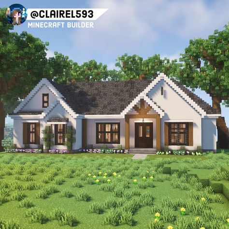 #minecraft #minecraftbuildingideas #minecraftbuild Minecraft Country House, Blue Minecraft House, Minecraft Suburban House, Minecraft Farm House, Big Minecraft Houses, Minecraft Modern City, Modern Minecraft Houses, Minecraft Mansion, Minecraft Houses Blueprints