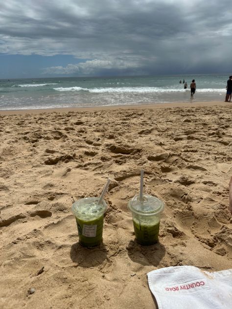 Matcha Summer Aesthetic, Walk Pilates, Best Friend Date Ideas, Friend Date Ideas, Things To Do In Sydney, Girl Walk, Manly Beach, Matcha Drink, Swim Summer