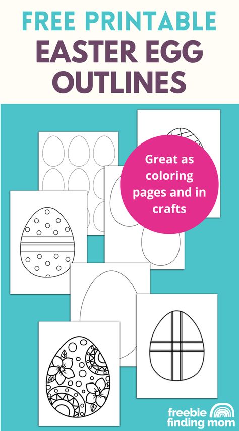 These are free outline of an Easter egg printables including blank eggs and decorated Easter eggs. Easter Eggs Printable Free, Free Easter Egg Printables, Easter Eggs Coloring Printable, Blank Egg Printable, Easter Eggs Ideas, Easter Egg Outline Free Printable, Easter Egg Printable, Eggs Ideas, Activities For One Year Olds