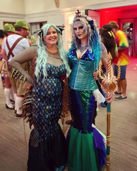 sea siren costume and mermaid Evil Mermaids Costume, Skeleton Mermaid Costume, Salor And Mermaid Costume, Sea Goddess Costume, Siren Halloween Costume Sea Witch, Sea Siren Costume, Sea Witch Cosplay, Goddess Of Sea, Amphitrite Goddess