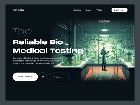 Web Design Dark, Bio Lab, Ui Design Tutorial, Website Animation, Healthcare Ads, Mobile Code, Unique Website Design, Web Development Programming, Interactive Web Design