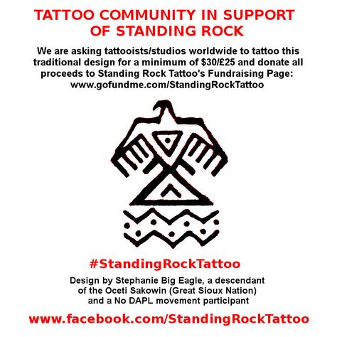 Thunderbird Tattoo, Symbol Tattoos With Meaning, Sioux Nation, Sioux Tribe, Native American Tattoos, Rock Tattoo, Lakota Sioux, Tattoo People, Standing Rock