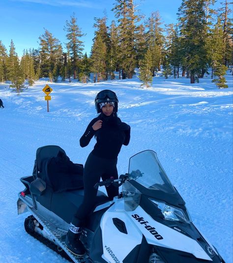 Snowmobile Instagram Pictures, Snow Mobile Pictures, Snow Mobile Aesthetic, Snowmobile Aesthetic, Aspen Trip, Finnish Christmas, 27 Birthday, Ice Land, Ski Trip Outfit