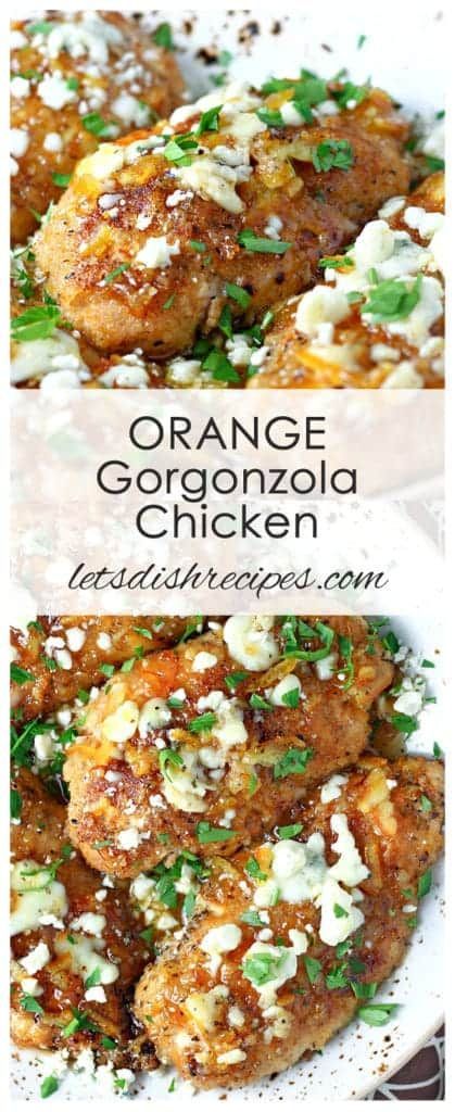 Orange Gorgonzola Chicken Recipe: ORANGE GORGONZOLA CHICKEN — An orange marmalade sauce and crumbled Gorgonzola cheese top sauteed chicken breasts in this easy but elegant meal. #chicken Orange Marmalade Sauce, Gorgonzola Chicken, Marmalade Sauce, Chicken Gorgonzola, Lemon Dill Chicken, Gorgonzola Recipes, Chicken Scallopini, Lemon Chicken Pasta, Lemon Rosemary Chicken