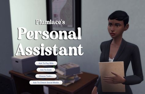 Personal Assistant | Patreon Ts4 Loading Screen, Manage Household, Sims 4 Jobs, Sims Finds, Sims 4 Cheats, Sims 4 Tsr, Sims 4 Traits, Cc Sims4, Sims 4 Cas Mods