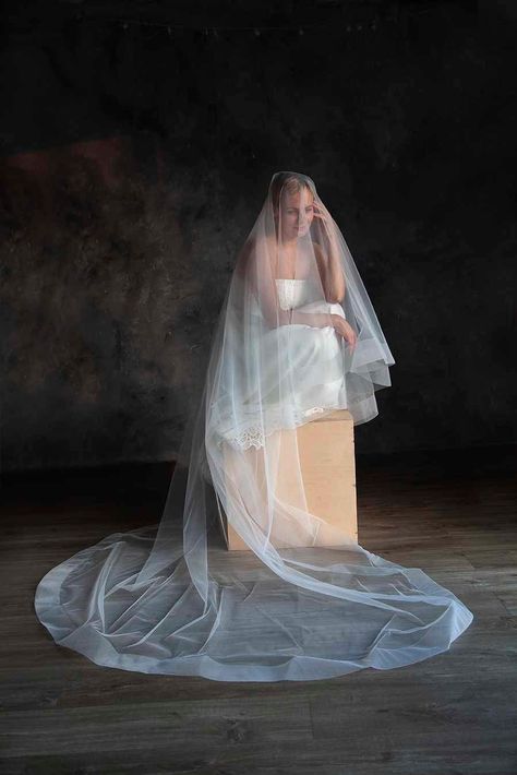 Horsehair Veil, Vintage Style Veil, Bohemian Veils, Ribbon Veil, Veil With Blusher, Elbow Length Veil, Fingertip Wedding Veils, Tulle Wedding Veil, Drop Veil