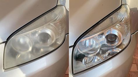 Cleaning Headlights On Car, Cloudy Headlights, Diy Car Cleaning, Headlight Cleaner, Headlight Restoration Kit, How To Clean Headlights, Headlight Restoration, Simple Products, Homemade Cleaning Solutions