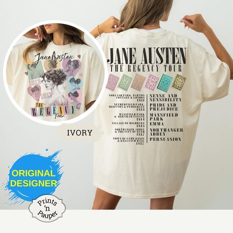 Jane Austen Shirts, Era Tour, Academia Clothing, Emma Jane Austen, Jane Austen Gifts, Dark Academia Clothing, Taylor Swift Shirts, Jane Austen Books, Book Enthusiast