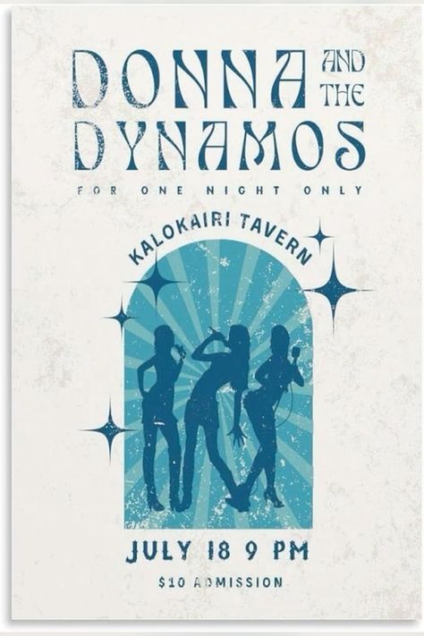 Dynamos Mamma Mia, Posters For Bedroom Wall, Aesthetic Posters For Bedroom, Mamma Mia Movie, Donna And The Dynamos, Living Room Decor Aesthetic, The Dynamos, Posters For Bedroom, Blue Room Decor