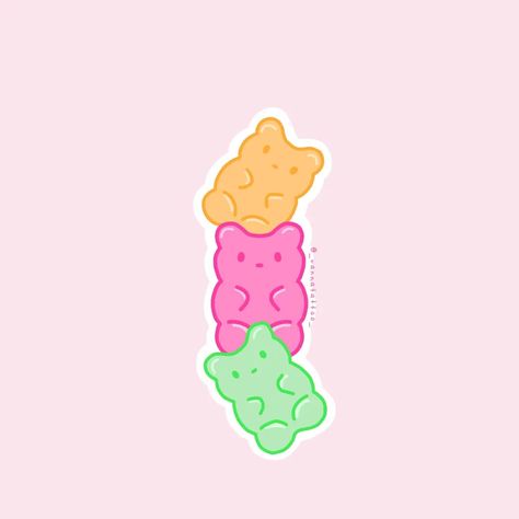 Gummy Bear Tattoo, Gummy Bear Art, Tattoo 2024, Kawaii Tattoo, Bear Tattoo, Tattoo Flash Art, Bear Art, Gummy Bear, Gummy Bears