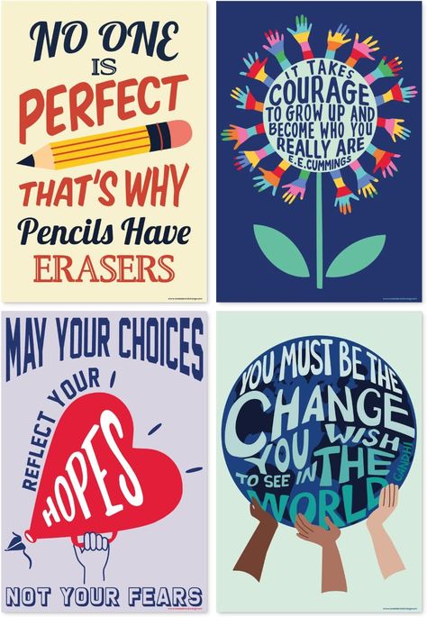 A GROWTH MINDSET BOOST! If you’re going to hang classroom decor, why not make it eye-catching inspirational decor with purpose! Because students’ belief about intelligence influences every day of their school life it makes perfect sense to boost your walls with mindset boosting S&O Classroom Posters! Best For: Classroom Posters High School, Classroom Posters Middle School, Office, Homeschool and Pre K. High School Classroom Decorations, Classroom Wall Quotes, Middle School Classroom Themes, Anatomy Classroom, Teacher Classroom Supplies, Middle School Classroom Decor, Inspirational Leaders, Emotion Chart, Classroom Decor High School