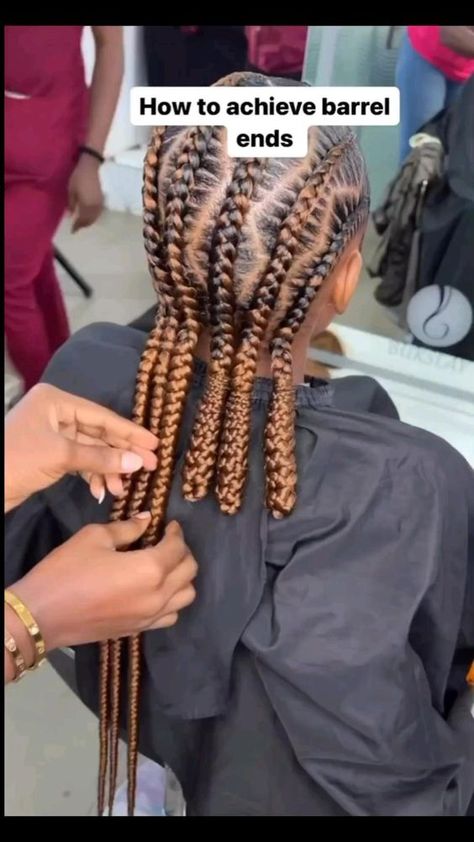 Easy way to create barrel ends #braidsconnect #fypシ゚ Latest Hair Braids, Cornrows Natural Hair, Cornrows Braids For Black Women, Quick Braids, Short Box Braids Hairstyles, Feed In Braids Hairstyles, Quick Natural Hair Styles, African Hair Braiding Styles, Box Braids Hairstyles For Black Women