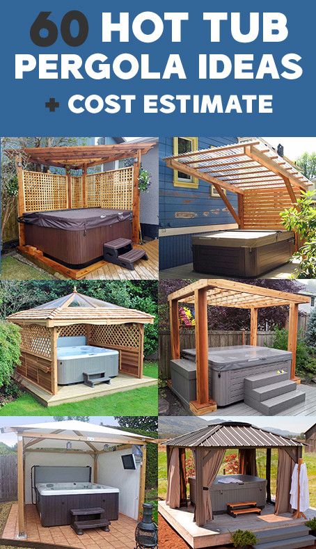 Hot Tub Pergola - Design Ideas, DIY Building Costs + 60 Photos Hot Tub Ideas, Hot Tub Pergola, Small Hot Tub, Hot Tub Patio, Tub Enclosures, Diy Hot Tub, Tips Design, Hot Tub Deck, Backyard Plan