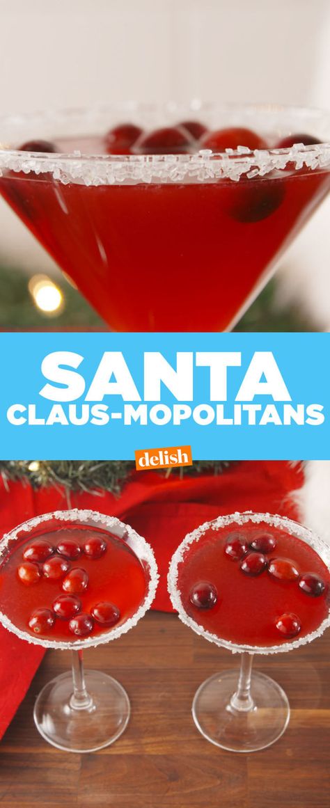 All of the presents are wrapped and you now deserve a Santa Clausmopolitan. Santa Clausmopolitan, Winter Drinks, Christmas Cocktails, Mom Blog, Holiday Cocktails, Cocktail Making, Holiday Drinks, Cranberry Juice, Soccer Mom