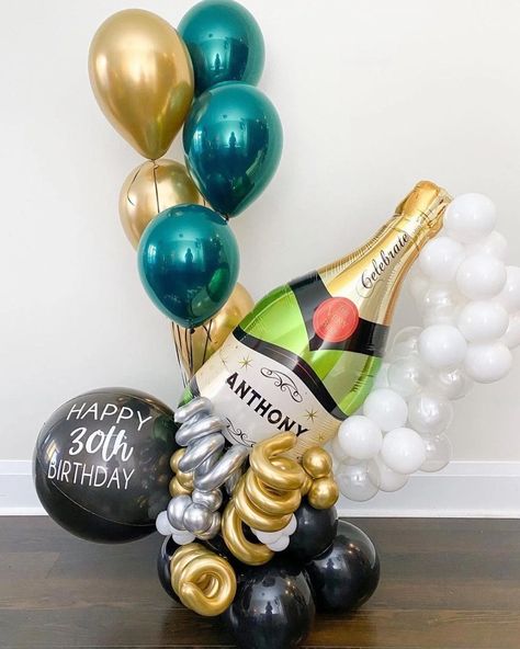 Pop the celebration with our personalized balloon bouquets! 🍾🎈 Featuring a champagne bottle balloon, these unique arrangements are perfect for making your special occasions unforgettable. Customize your bouquet to match your event’s theme and let the good times roll! 🥂✨ Simply click on the featured product in each photo for a quick and convenient checkout experience on our website 💻 #balloonbouquets #champagneballoon #personalizeddecor #customizablegifts #partyideas #torontoballoons #gtab... Champagne Bouquet, Champagne Balloons, Elegant Bouquet, Balloon Arrangements, Happy 30th Birthday, Customizable Gifts, Good Times Roll, Balloon Bouquet, Personalized Decor