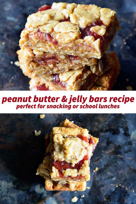 Peanut Butter And Jelly Cookie Bars, Peanut Butter And Jelly Oatmeal Bars, Peanut Butter And Jelly Balls, Peanut Butter And Jelly Bars, Peanut Butter Jelly Recipes, Pecan Balls, Jelly Bars, Oat Crumble Topping, Jam Bars