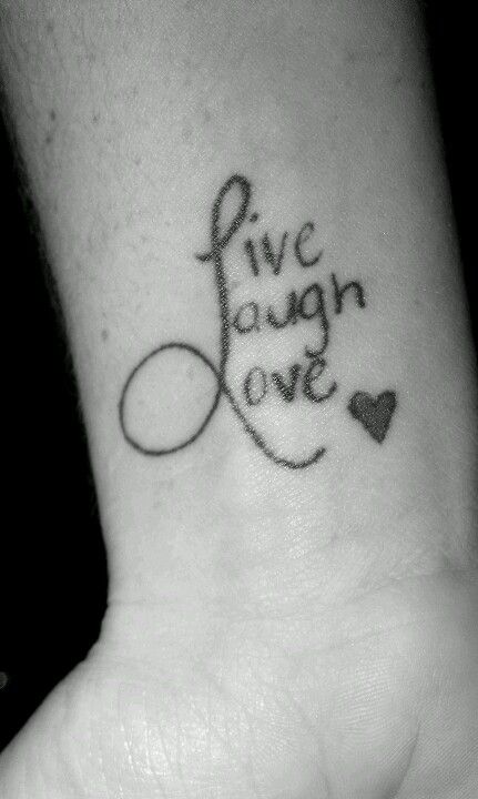 Live laugh love Live Life Love Tattoos, Live Laugh Love Tattoo For Women, Tattoos In Latin, Live Love Laugh Tattoo, Live Laugh Love Tattoo, Laugh Tattoo, Love Life Tattoo, Latin Tattoo, Live Tattoo