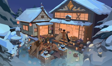 ╮ (. ❛ ᴗ ❛.) ╭ on Twitter: "cozy hot springs on a snowy mountain❄️🍻… " Hot Springs Drawing, My Adventures With Superman, Adventures With Superman, Spring Drawing, Snowy Mountain, One Step At A Time, Snowy Winter, Hot Spring, Snowy Mountains