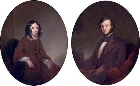 Elizabeth Barrett browning and Robert Browning 1845 Elizabeth Browning, Old Poetry, Victorian Portrait, Elizabeth Barrett Browning, Robert Browning, British Literature, Arts Integration, Terms Of Endearment, Great Love Stories