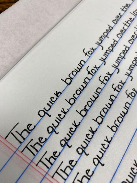 Handwriting. Quick. Brown. Fox. Print. Neat. Legible. Handwriting. Hand. Writing. Nice. Aesthetic. Clear. Practice. The Quick Brown Fox Jumps Over Lazy Dog Handwriting, The Quick Brown Fox Jumps Over Lazy Dog, Improve Handwriting, Muscle Memory, Letter Formation, Lazy Dog, Handwriting Practice, Handwriting, Fox