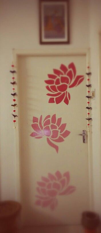 Lotus Wall Painting Ideas, Lotus Stencil, Tiny Mansion, Pichwai Painting, Lotus Painting, Pot Painting, Pichwai Paintings, Easy Living, Corner Wall