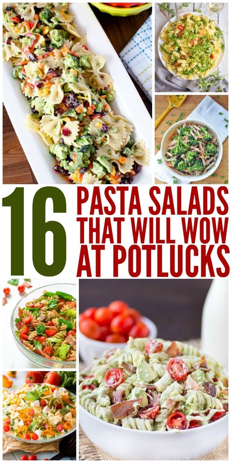 16 Easy Pasta Salads That Will Wow at Potlucks - One Crazy House Pasta Salad Recipes For Potluck, The Best Pasta Salad Recipes, Farfalle Pasta Salad, Pasta Salad Recipes Healthy, Warm Pasta Salad, Easy Pasta Salads, Unique Pasta Salad, Simple Pasta Salad, Healthy Pasta Salad Recipes