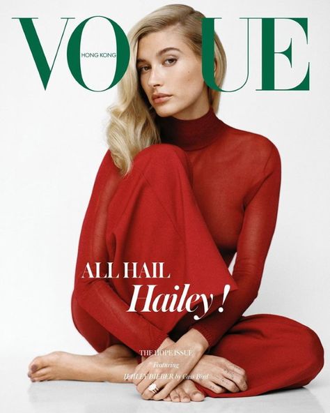 Hailey Baldwin Vogue, Vogue Hong Kong, Vintage Vogue Covers, Hailey Bieber Outfits, Vogue Magazine Covers, Mode Chanel, High Fashion Photography, Fashion Magazine Cover, Fashion Cover