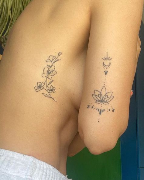 Brown Tattoos, Mother Tattoos For Children, Om Tattoo Design, Back Of Arm Tattoo, Chic Tattoo, Tattoo Back, Flame Tattoos, Writing Tattoos, Petite Tattoos