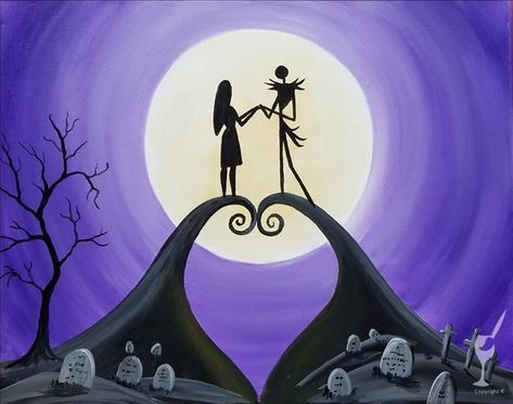 Spooky Couple, Morty Drawing, Sketch Tips, Paint And Drink, Painting With A Twist, Halloween Crafting, Couples Canvas, Paint Your Pet, Creation Station