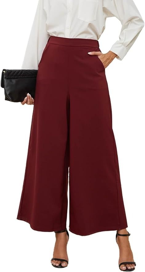 Rasutina Black Work Pants Women Wide Leg Trousers High Waisted Palazzo Pants for Women Dressy : Amazon.ca: Clothing, Shoes & Accessories Palazzo Pants Outfit Casual, Wide Leg Work Pants, Palazzo Pants Outfit, Black Work Pants, High Waisted Palazzo Pants, Islamic Fashion Dresses, Trousers High Waisted, Trousers Women Wide Leg, Work Pants Women