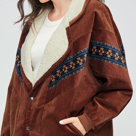 New Amazing Jacket Super Cozy With Aztec Print Pockets Faux Sheep Lined Fox Hoodie, Aesthetic Fit, Dream Aesthetic, 2024 Style, Aesthetic Fits, Striped Sweatshirts, Wildfox Couture, Distressed Denim Jacket, Striped Hoodie