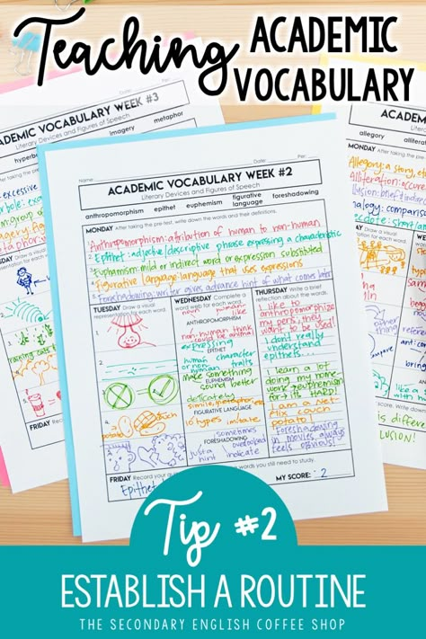 Academic Vocabulary Activities, Ela Middle School, High School Vocabulary, Classroom Middle School, Middle School Vocabulary, Middle School Esl, High School Esl, Secondary Ela Classroom, High School English Classroom