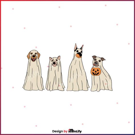 Halloween Dog Painting, Dog In Ghost Costume Drawing, Halloween Dog Art, Halloween Dog Drawing, Halloween Dog Wallpaper, Ghost Dog Drawing, Halloween Windows, Dog Events, Helloween Wallpaper