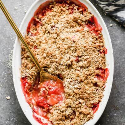 Oatmeal Crumble Topping, Oat Crumble Topping, Fresh Rhubarb, Berry Crisp, Strawberry Rhubarb Crisp, Tastes Better From Scratch, Rhubarb Crisp, Oat Crumble, Blueberry Cobbler